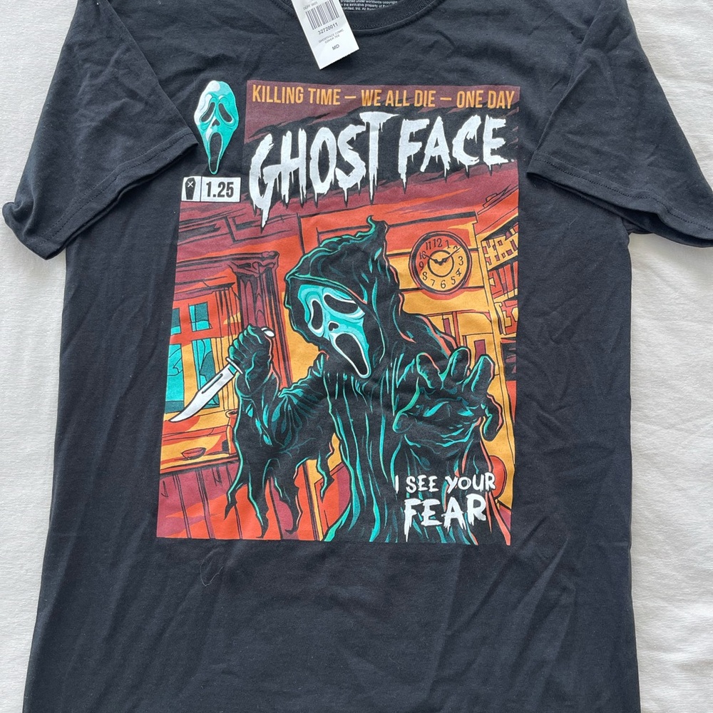 Ghost Face Black Short Sleeve Graphic Tee